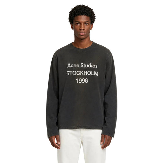 Acne Studios Logo Long Sleeve T-shirt Faded Black