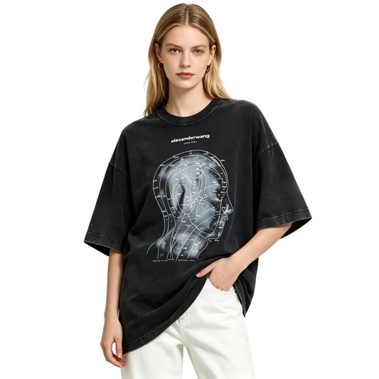 Alexander Wang Eastern Medicine Graphic Short Sleeve Tee Washed Black