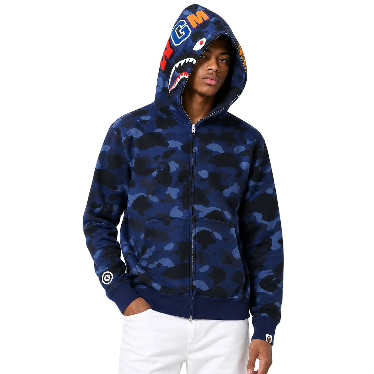 BAPE Color Camo Shark Full Zip Hoodie Navy
