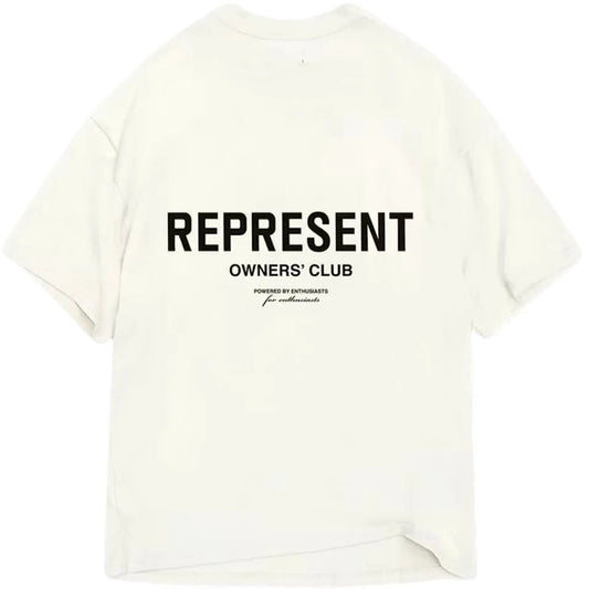 Represent Owners Club T-Shirt Flat White Black
