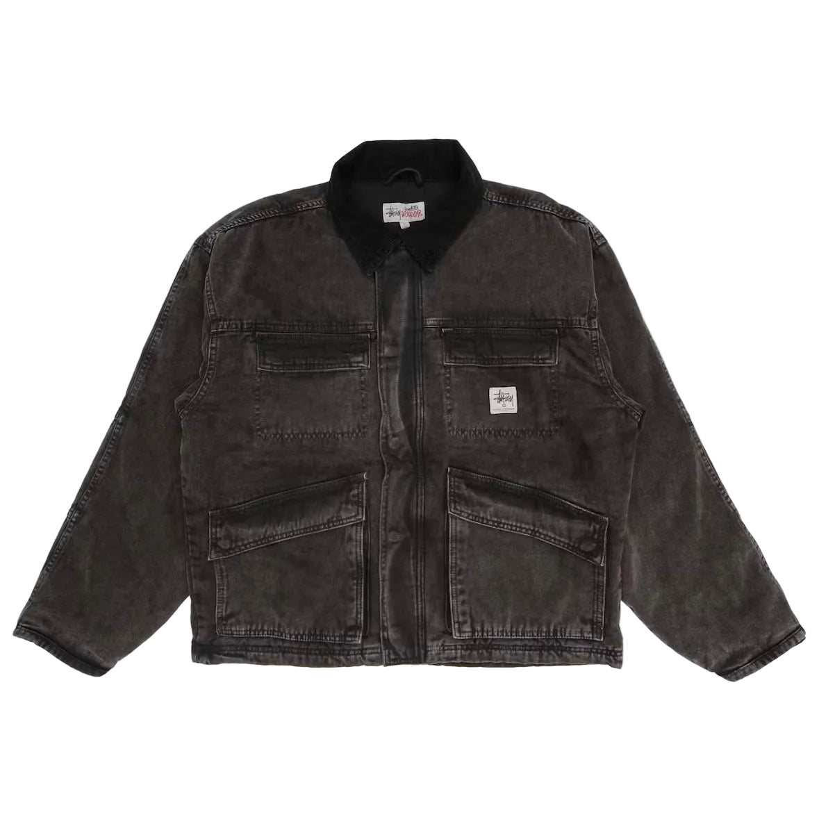 Stussy Washed Canvas Shop Jacket Black