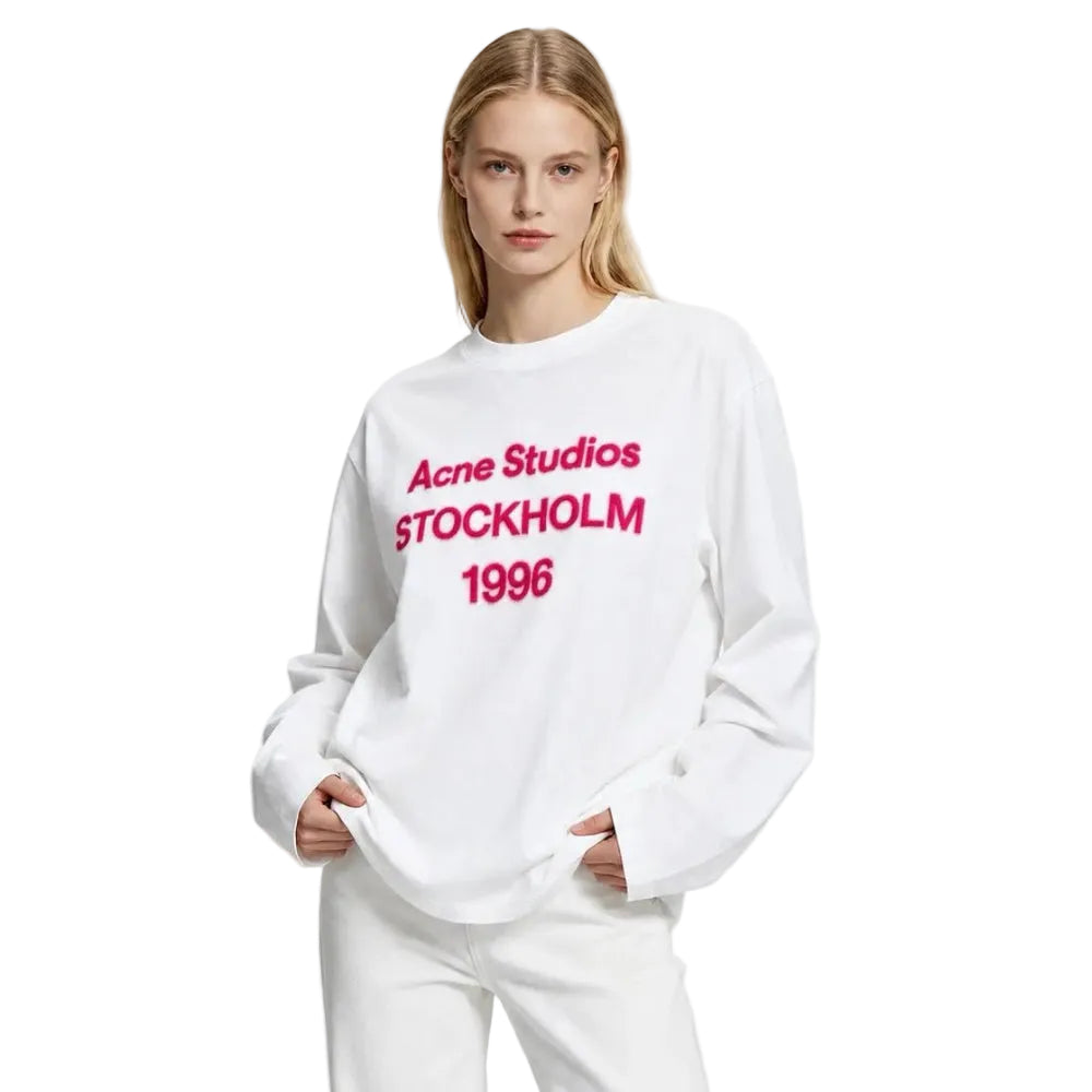 Acne Studios 1996 LOGO Long Sleeve RELAXED FIT Off white