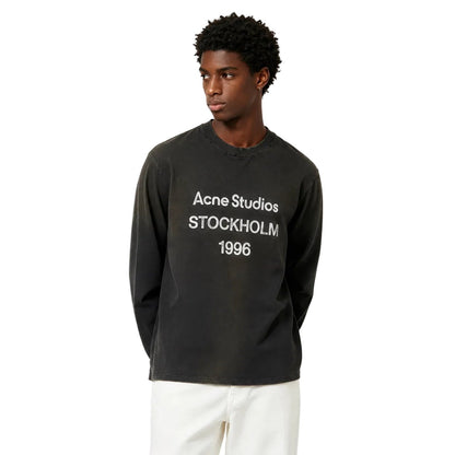 Acne Studios Logo Long Sleeve T-shirt Faded Black