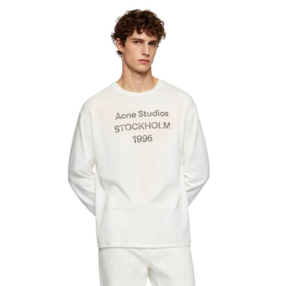 Acne Studios Logo Long Sleeve Tee Dusty White