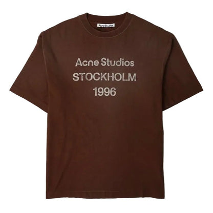 Acne Studios T-Shirt Logo Marron Chocolat