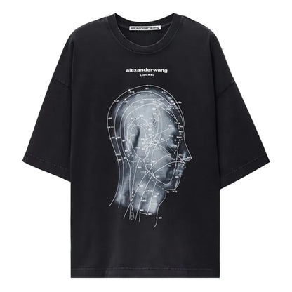 Alexander Wang Eastern Medicine Graphic Short Sleeve Tee Washed Black