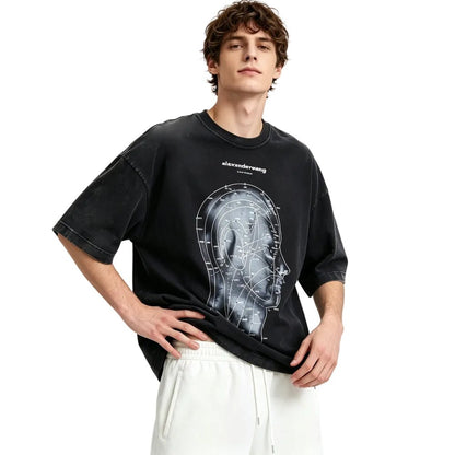 Alexander Wang Eastern Medicine Graphic Short Sleeve Tee Washed Black