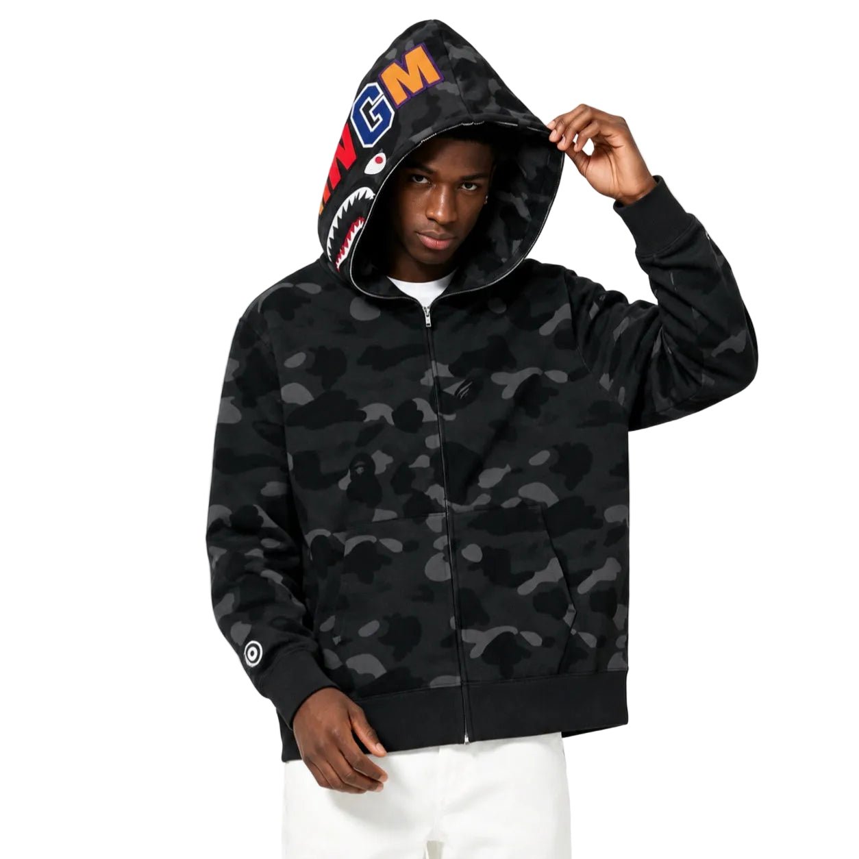 BAPE Color Camo Shark Full Zip Hoodie Black