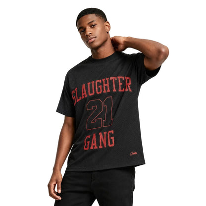 Corteiz x Slaughter Gang 21 Savage Mesh T-shirt Black