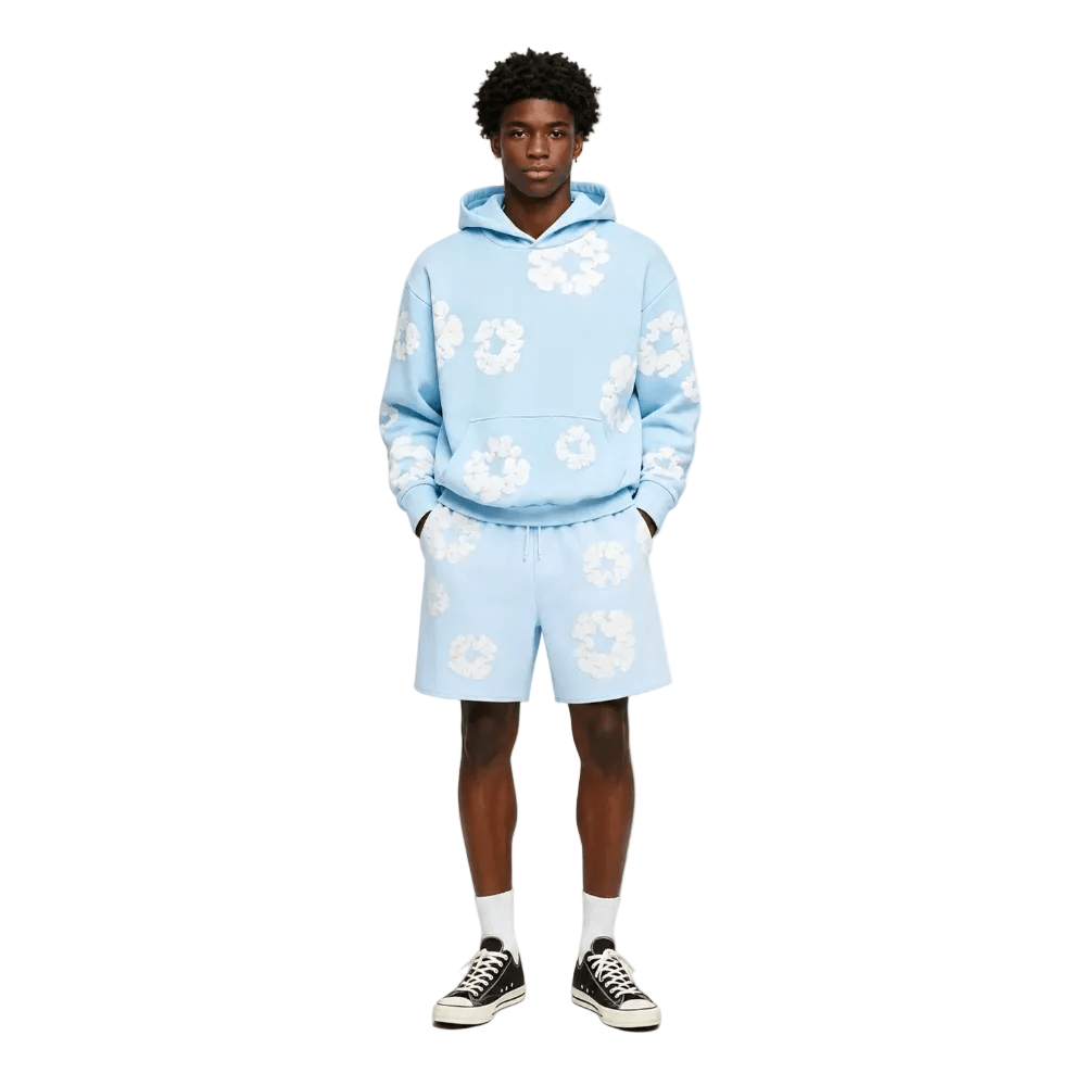 Denim Tears The Cotton Wreath Sweat Shorts Powder Blue