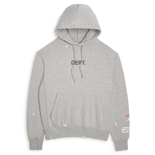 DEPT LOGO PAINTED HOODIE Heather Grey