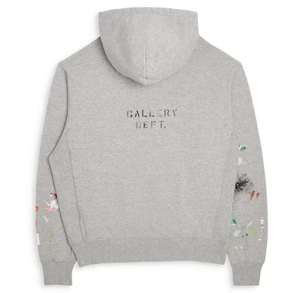 DEPT LOGO PAINTED HOODIE Heather Grey
