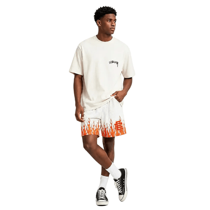 Eric Emanuel EE Basic Core Burning Flames Short Off White Red