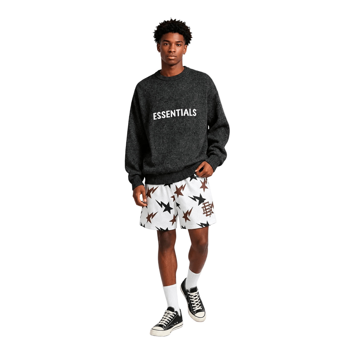 Eric Emanuel x BAPE EE Basic Core Short Cream Brown Navy