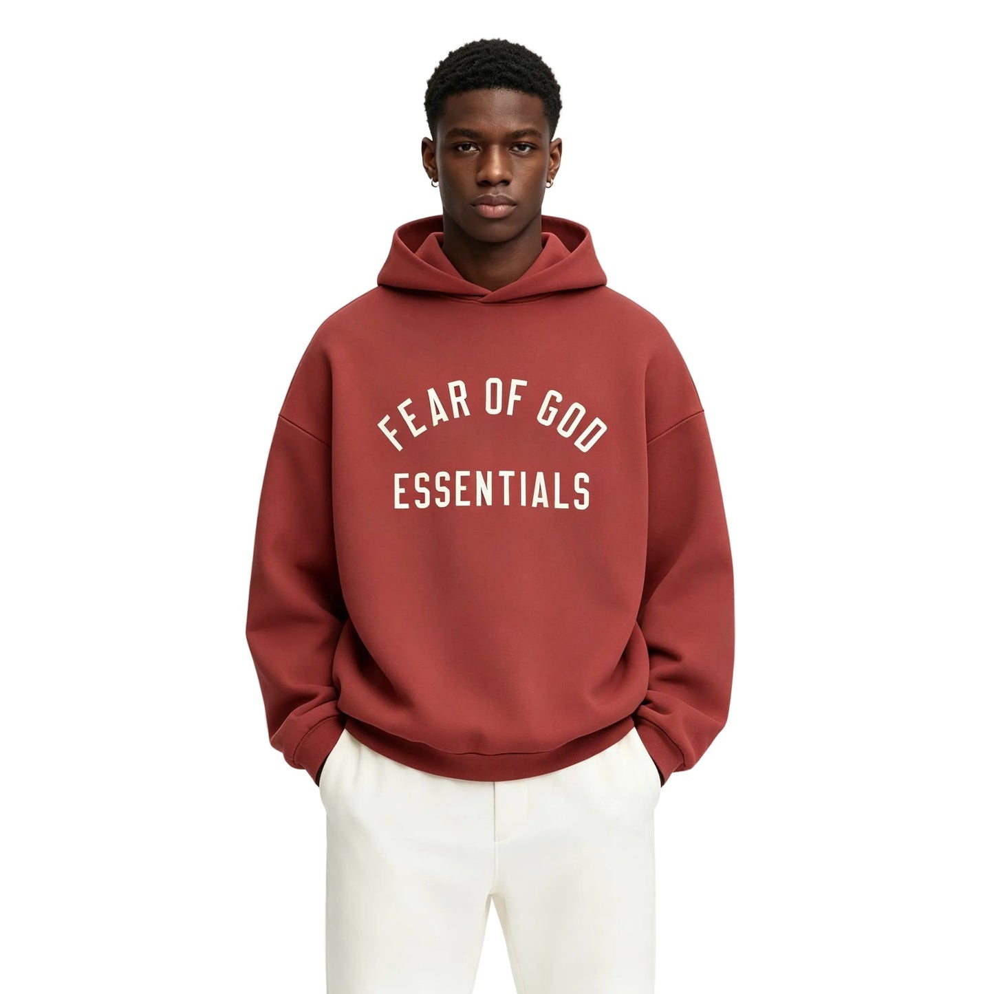 Fear of God Essentials Fleece Hoodie Crimson