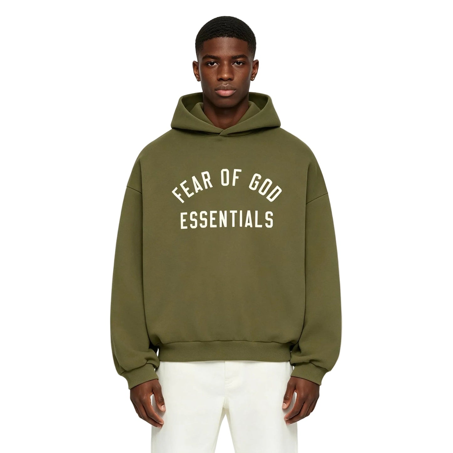 Fear of God Essentials Fleece Hoodie Military