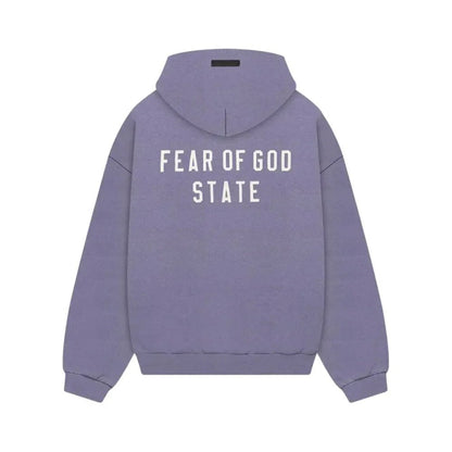 Fear of God Essentials Heavy Fleece Full Zip Hoodie Lavender