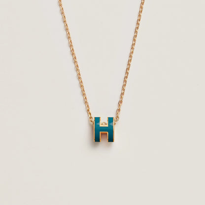 HERMES Gold Pop H Necklace Metal(Mini/Many)