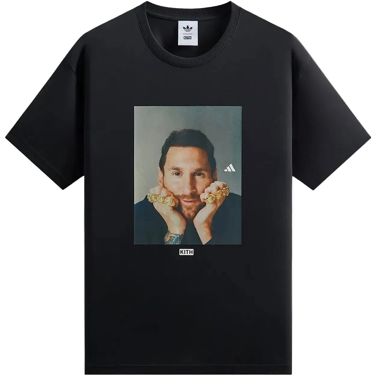 Kith x adidas Messi Football Graphic Tee Black