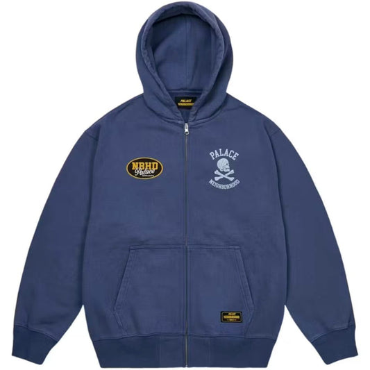 Palace x Neighborhood Skull Zip Hood Navy