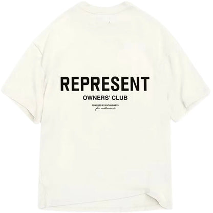 Represent Owners Club T-Shirt Flat White Black