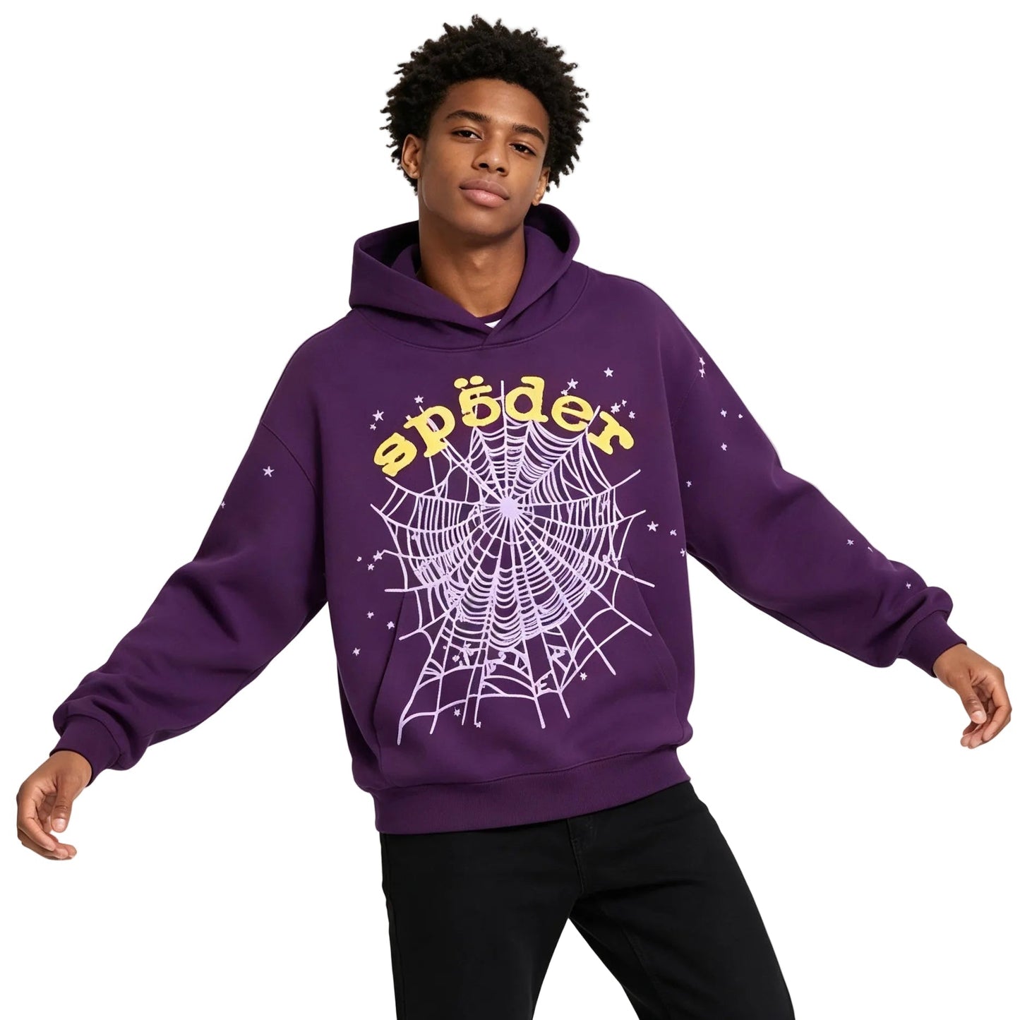 Sp5der Star OG Web V2 Hoodie Purple
