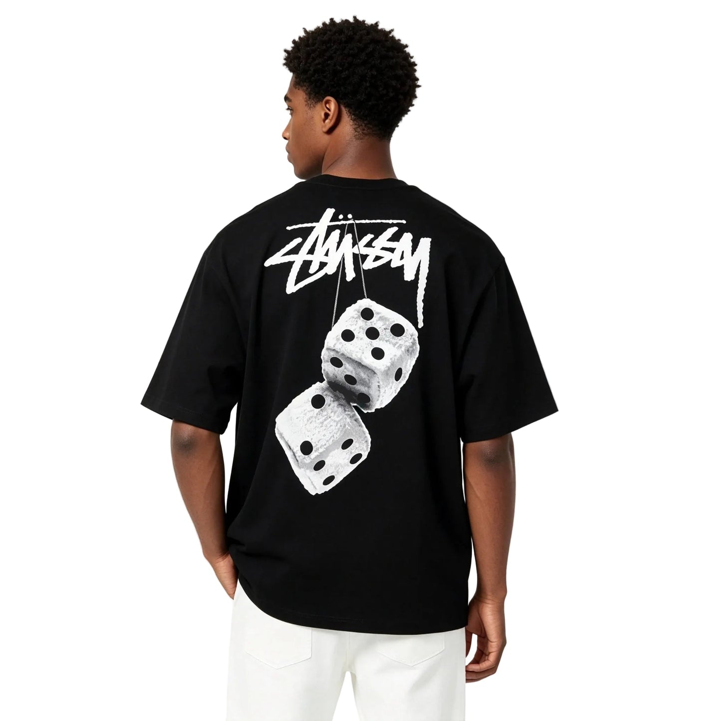 Stussy Fuzzy Dice Tee Black