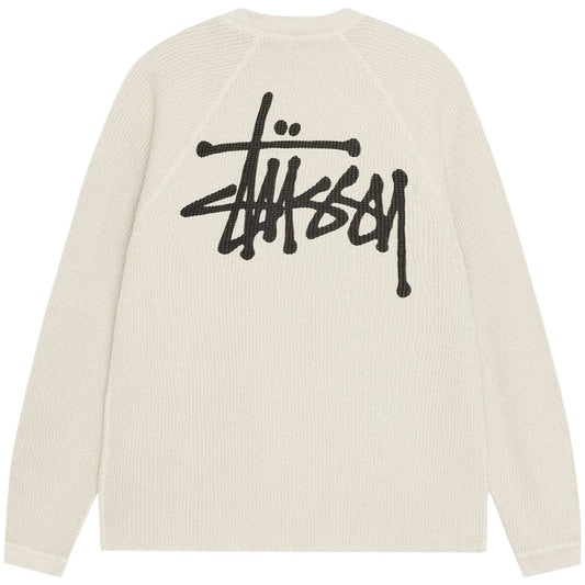 Stussy Raglan Thermal Long-Sleeve Crew Bone